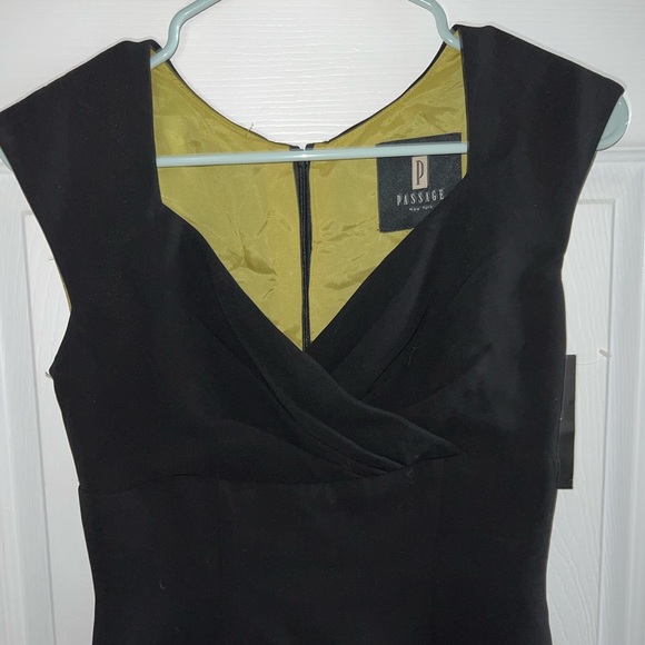 P Passage Little Black Dress With Olive Green Lining Size Large NWT - Picture 2 of 6